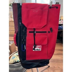 Vintage‎ 90's Marlboro Unlimited Red Black Duffle Backpack Convertible Large Bag
